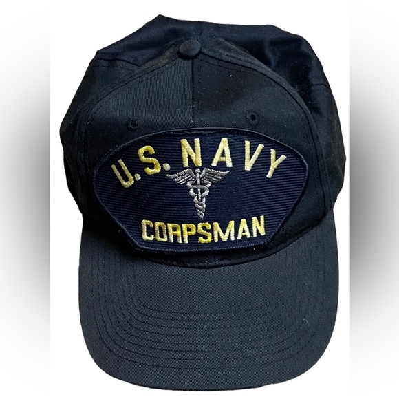 OTTO Other - Vintage US Navy Corpsman Military Navy Blue SnapBack Baseball Hat MINTY Medic